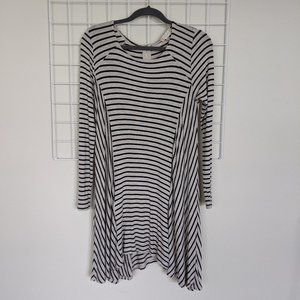 Altar'd State Black Heather Grey Striped Dress